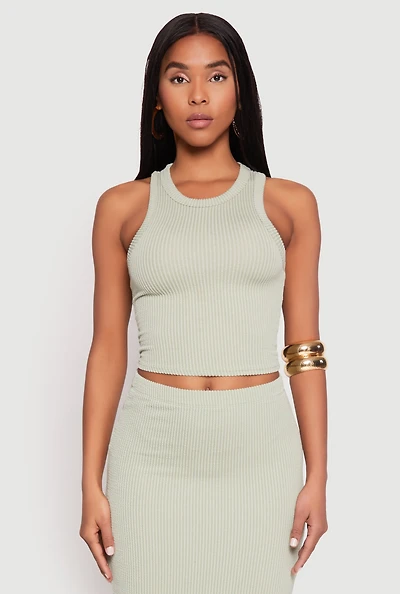 Almost Famous Ribbed Knit Racerback Tank Top