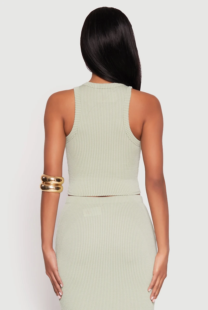 Almost Famous Ribbed Knit Racerback Tank Top