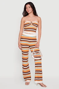 Starfish O Ring Detail Scalloped Hem Crochet Tube Top