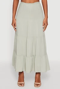 Womens Almost Famous High Waist Tiered Skirt,