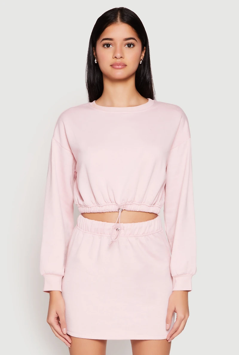 Almost Famous Crew Neck Cropped Sweatshirt