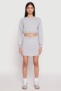 Womens Almost Famous Fleece Mini Skirt, Grey, Size L