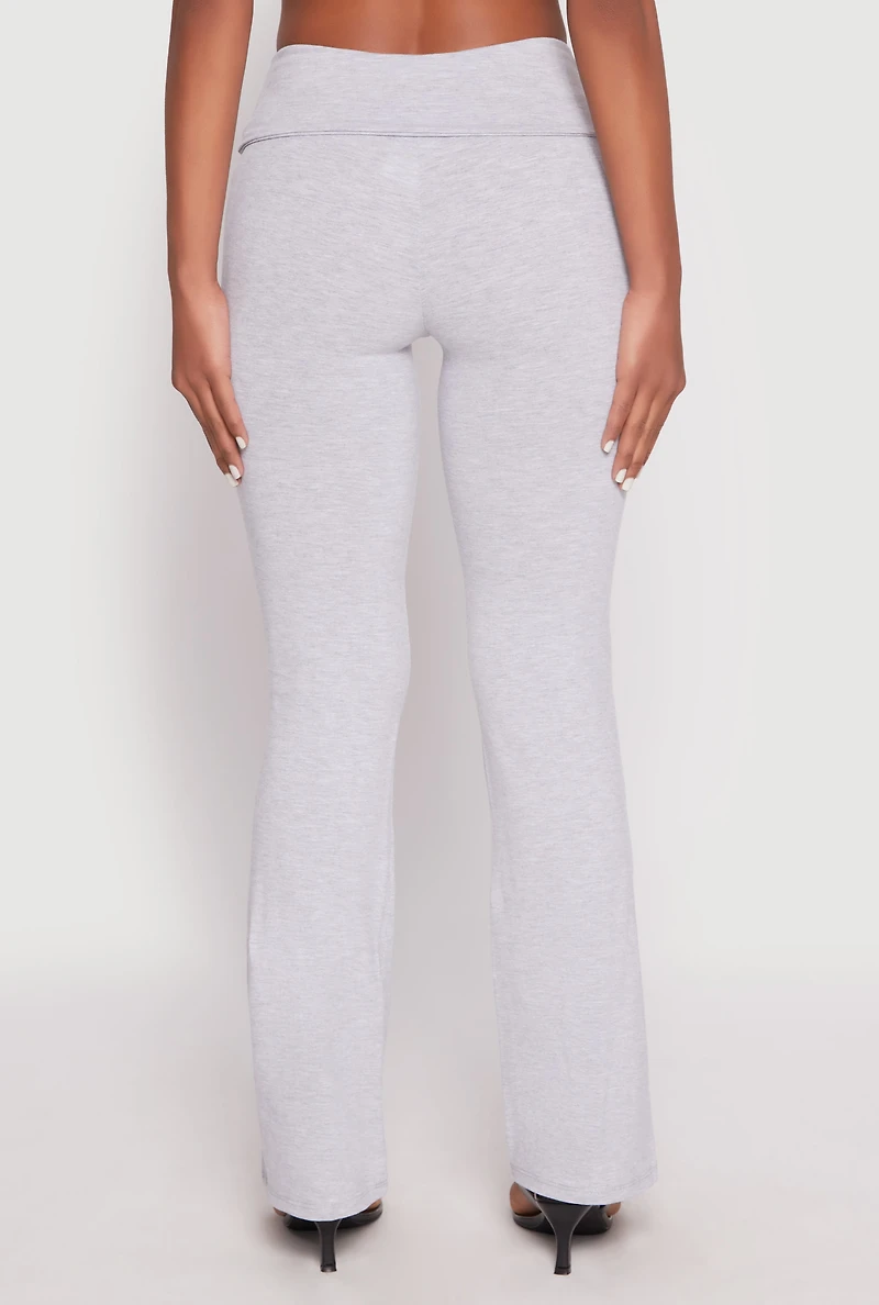 Womens Almost Famous Fold Over Waist Pants, Grey,