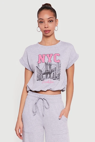 Almost Famous City Graphic Cropped T-Shirt