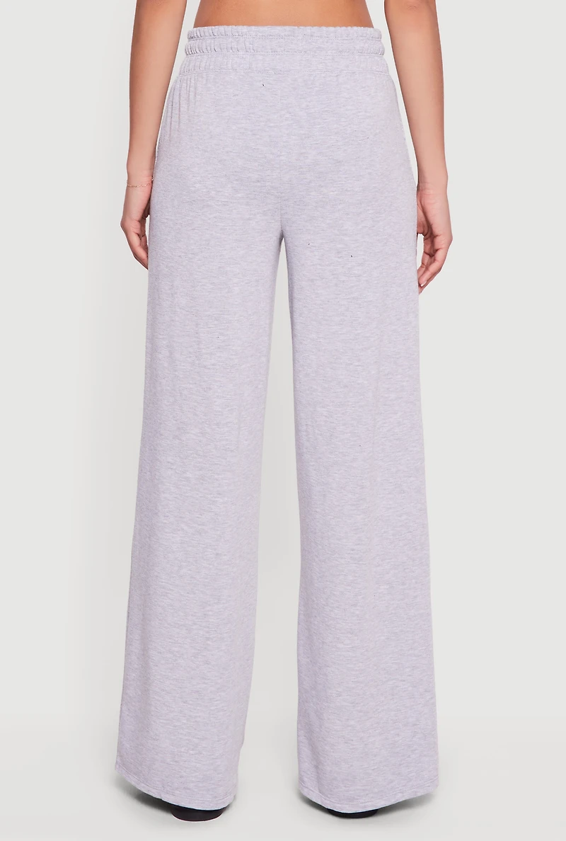 Almost Famous Wide Leg Fleece Sweatpants with Pockets