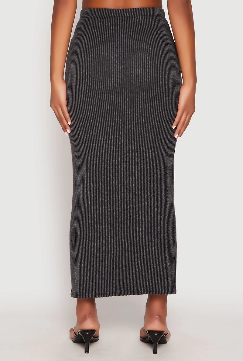 Almost Famous Ribbed Knit Maxi Skirt