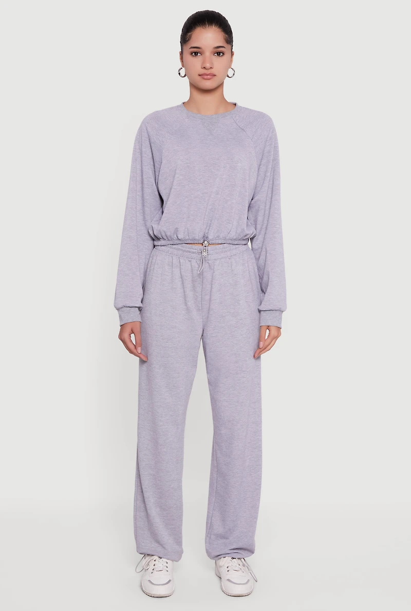 Womens Almost Famous Toggle Drawstring Waist Sweatpants, Grey, Size S