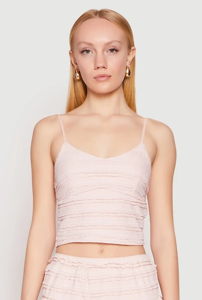 Womens Almost Famous Tiered Cropped Cami,
