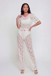 Almost Famous Lace Drawstring Waist Pants