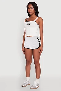 Almost Famous Contrast Trim Graphic Print Crop Cami