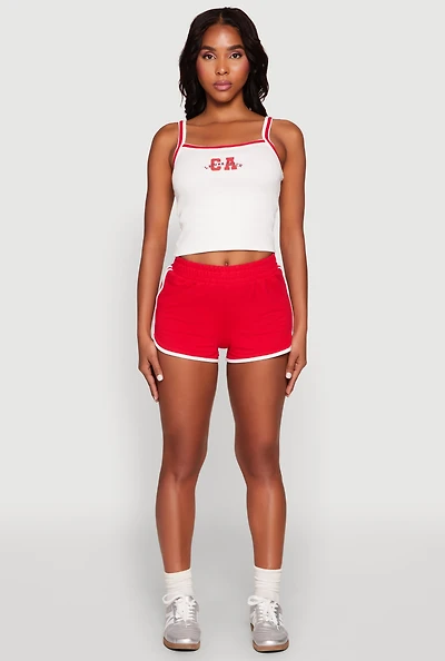 Womens Almost Famous Dolphin Shorts, Red,