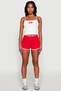 Womens Almost Famous Dolphin Shorts, Red,