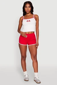 Womens Almost Famous Dolphin Shorts, Red,