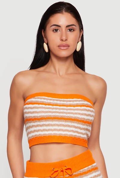 Almost Famous Striped Knit Tube Top