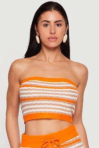 Almost Famous Striped Knit Tube Top