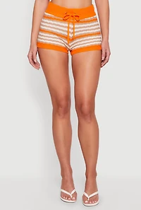 Almost Famous Striped Knit Drawstring Shorts