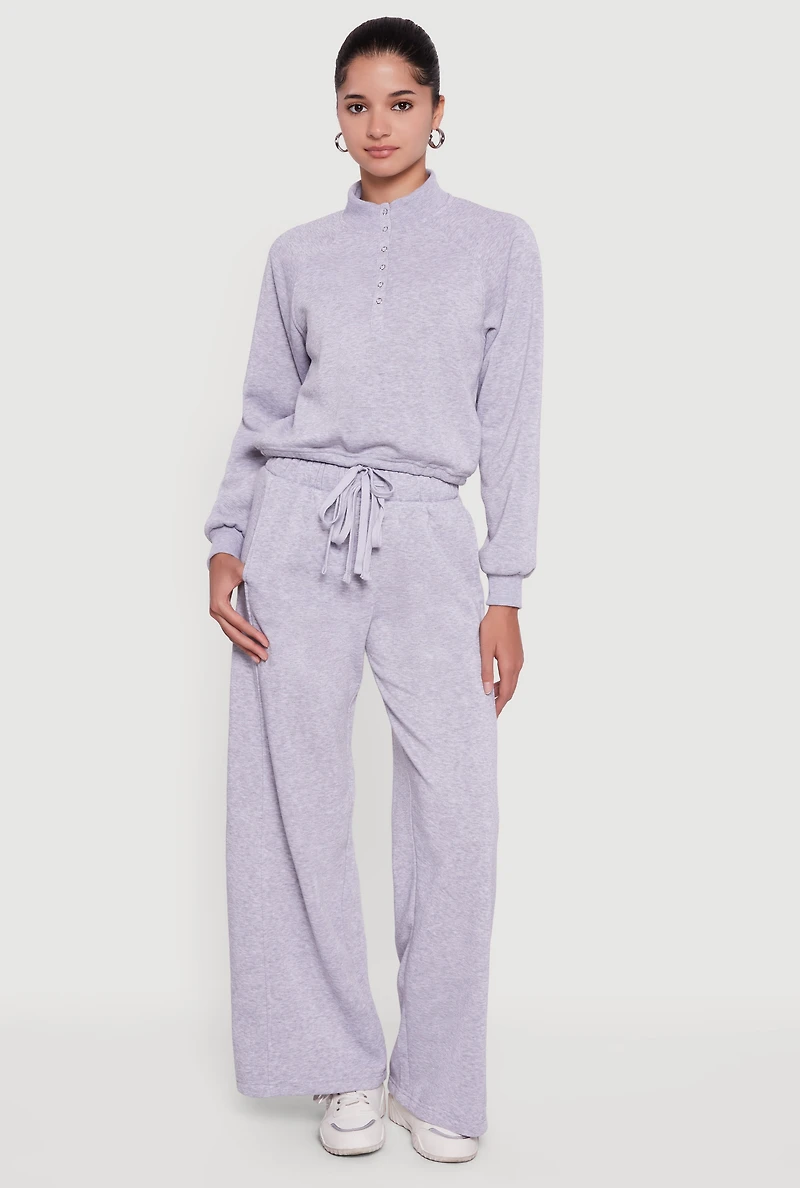 Womens Almost Famous Drawstring Hem Cropped Raglan Sweatshirt, M