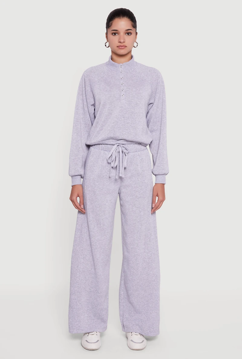 Womens Almost Famous Drawstring Hem Cropped Raglan Sweatshirt, M