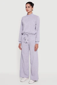 Womens Almost Famous Drawstring Hem Cropped Raglan Sweatshirt, M