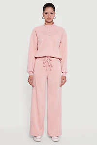 Almost Famous Drawstring Hem Cropped Raglan Sweatshirt