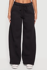 Womens Almost Famous Drawstring Waist Wide Leg Sweatpants,