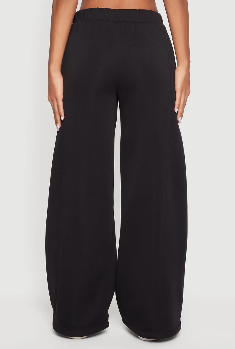 Womens Almost Famous Drawstring Waist Wide Leg Sweatpants,