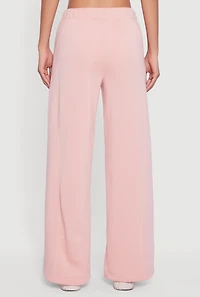 Womens Almost Famous Drawstring Waist Wide Leg Sweatpants, Pink,