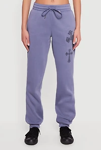 Almost Famous Rhinestone Graphic Sweatpants