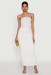 Almost Famous Smocked Handkerchief Hem Tube Top