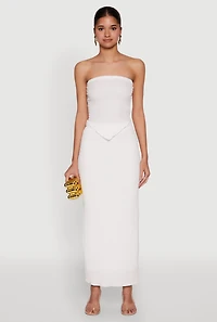 Almost Famous Smocked Handkerchief Hem Tube Top