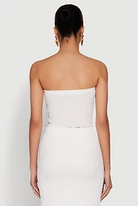 Almost Famous Smocked Handkerchief Hem Tube Top