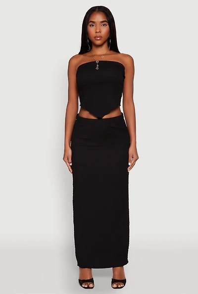 Womens Almost Famous Textured Knit Maxi Skirt,
