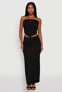 Womens Almost Famous Textured Knit Maxi Skirt, M
