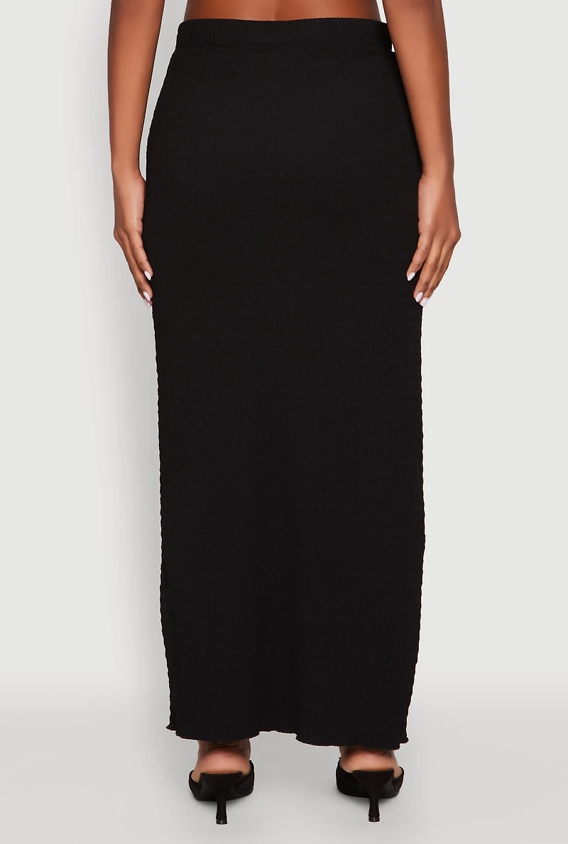 Womens Almost Famous Textured Knit Maxi Skirt, M
