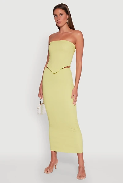 Womens Almost Famous Textured Knit Maxi Skirt, Green, Size M