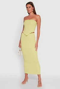 Almost Famous Textured Knit Maxi Skirt