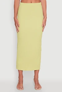 Womens Almost Famous Textured Knit Maxi Skirt, Green, Size M