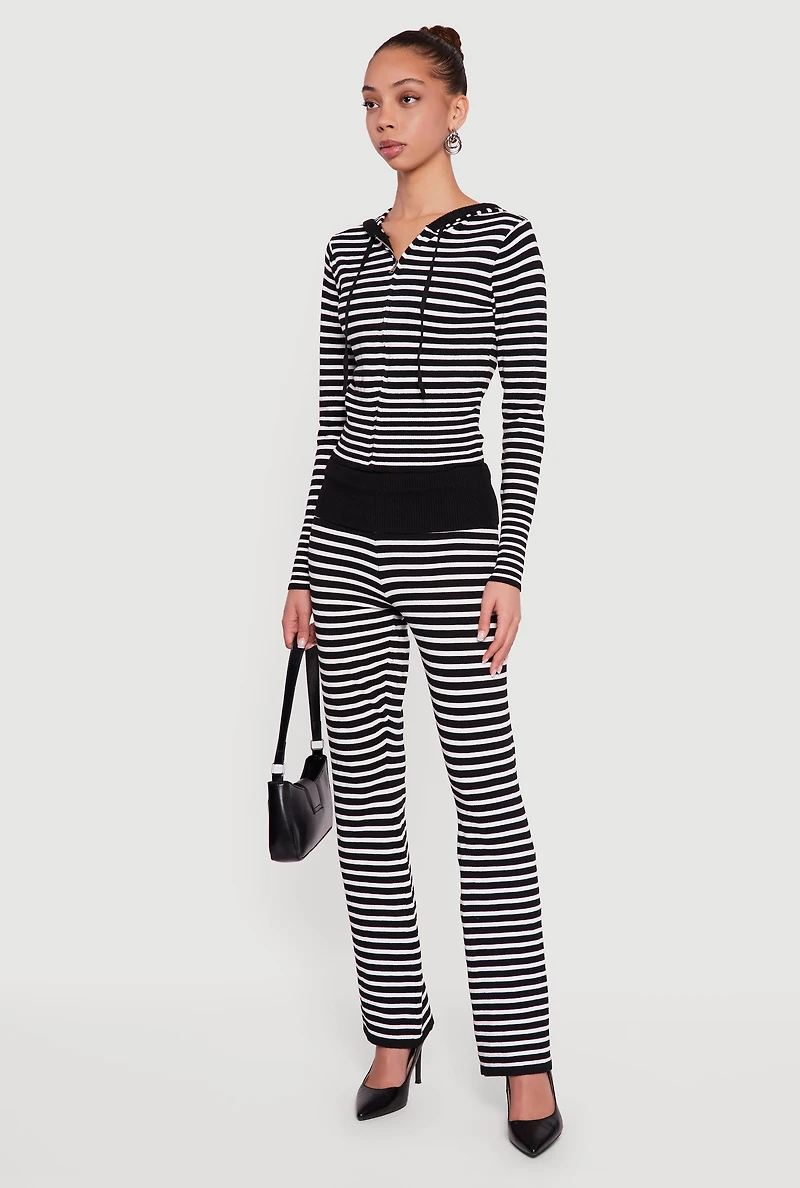 Almost Famous Striped Zip Front Hoodie