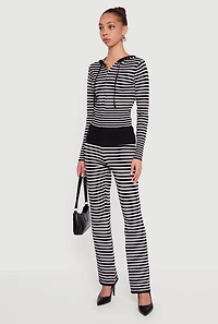 Almost Famous Striped Zip Front Hoodie