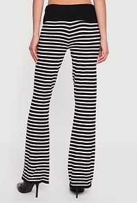 Almost Famous Striped Fold Over Flare Pants