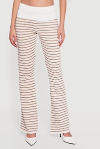 Almost Famous Striped Fold Over Flare Pants