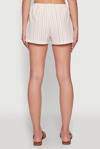 Womens Madden Girl Striped Drawstring Shorts, Khaki, Size S