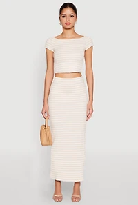 Womens Almost Famous Textured Knit Striped Top,
