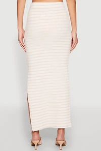 Almost Famous Striped Side Slit Skirt