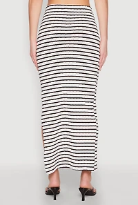 Womens Almost Famous Striped Side Slit Skirt, Multi, Size L