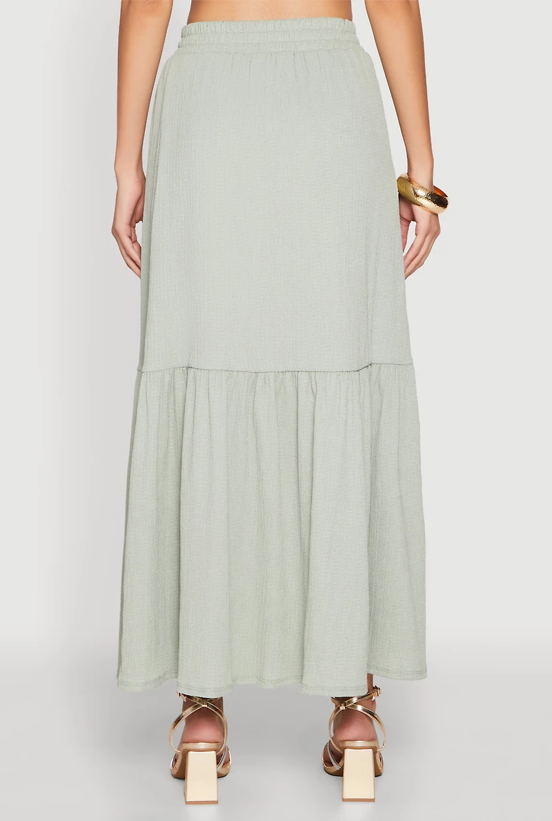 Almost Famous Slit Front Tiered Skirt