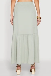 Almost Famous Slit Front Tiered Skirt