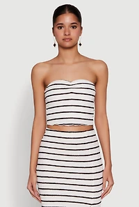 Almost Famous Striped Sweetheart Neckline Tube Top