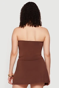 Ruched Front Crop Tube Top