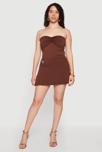 Metallic Seashell Detail Mini Skirt